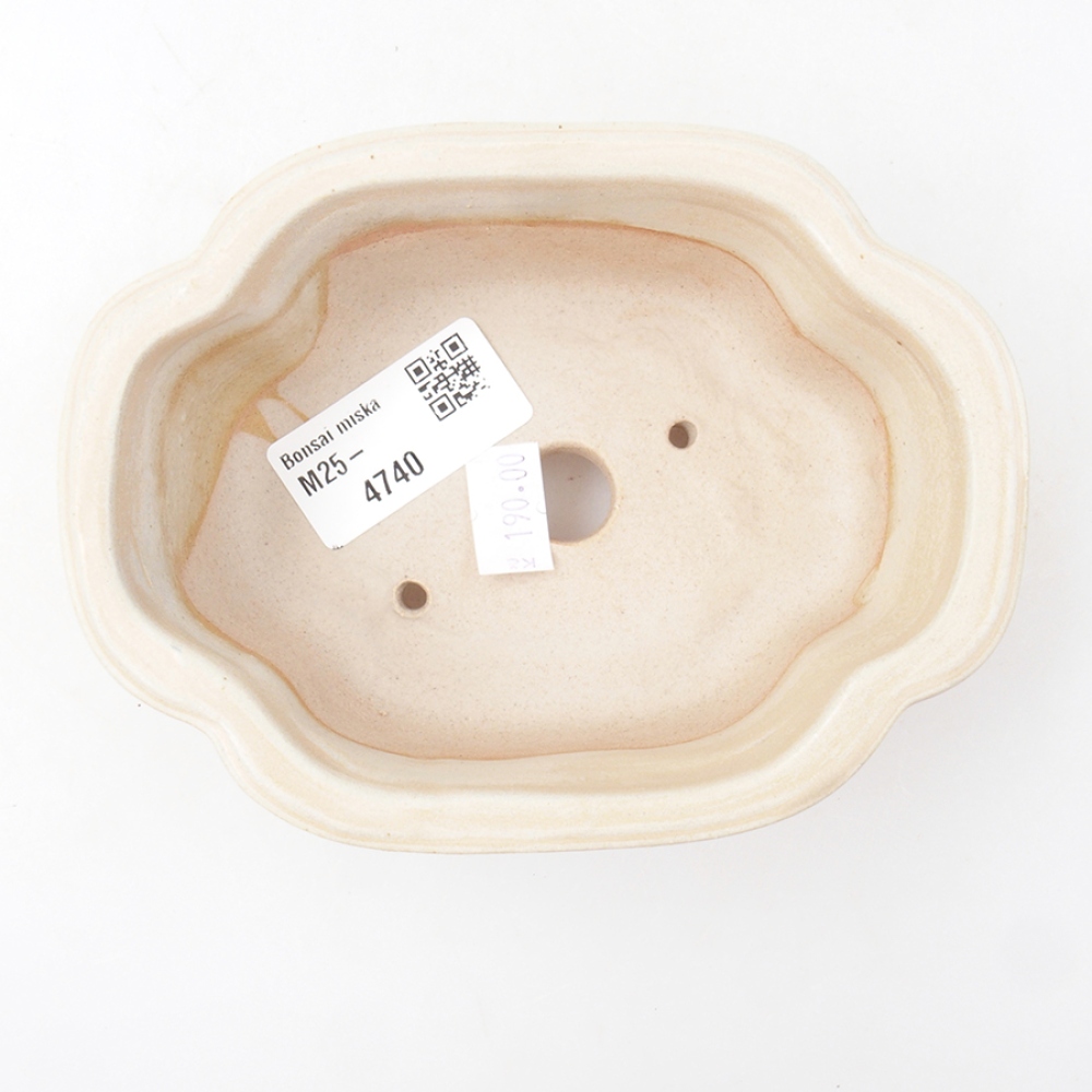 Ceramic bonsai bowl 13,5 x 10 x 5 cm, color beige
