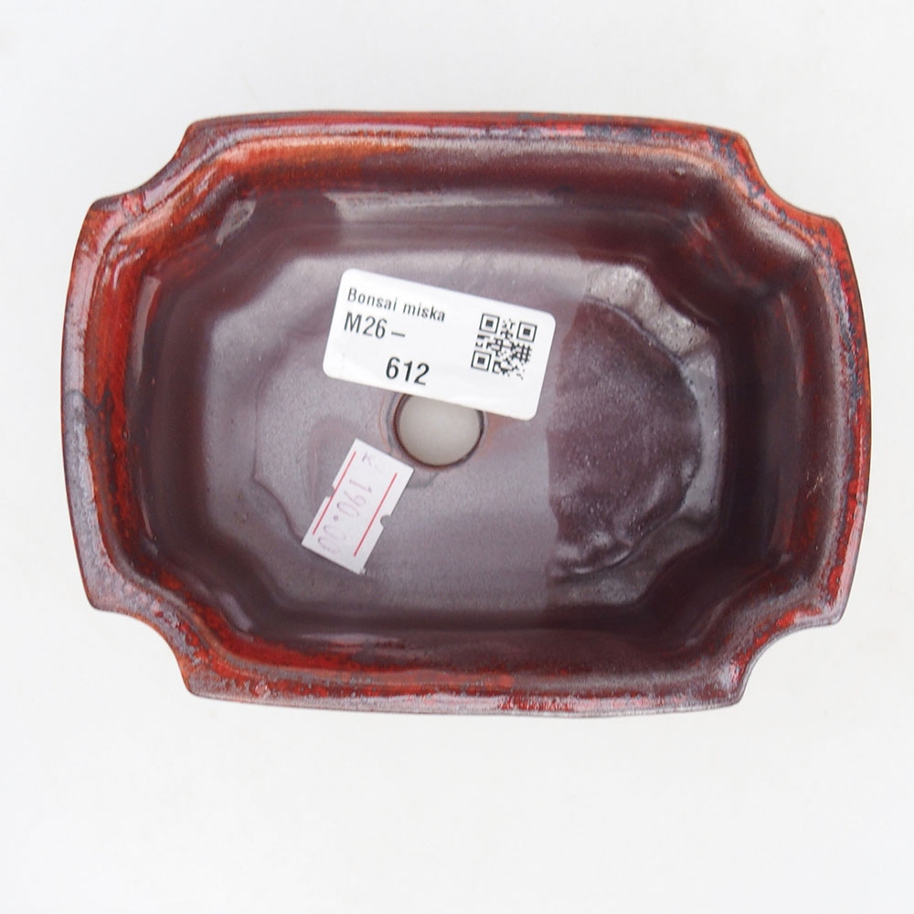Ceramic bonsai bowl 12,5 x 9 x 5,5 cm, colour red