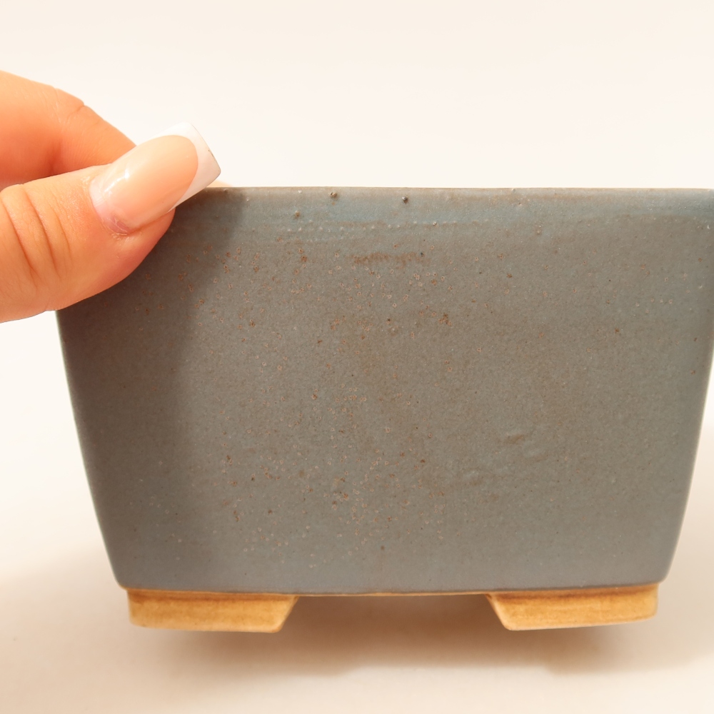 Ceramic bonsai pot, 13 x 13 x 8 cm, blue
