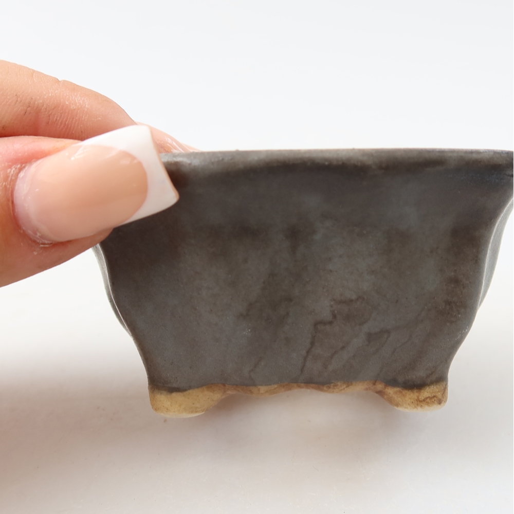 Ceramic bonsai pot, 7.5 x 7 x 3.5 cm, blue