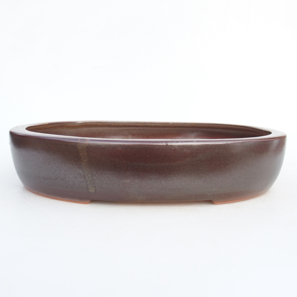 Ceramic bonsai bowl 27 x 21 x 5 cm, brown
