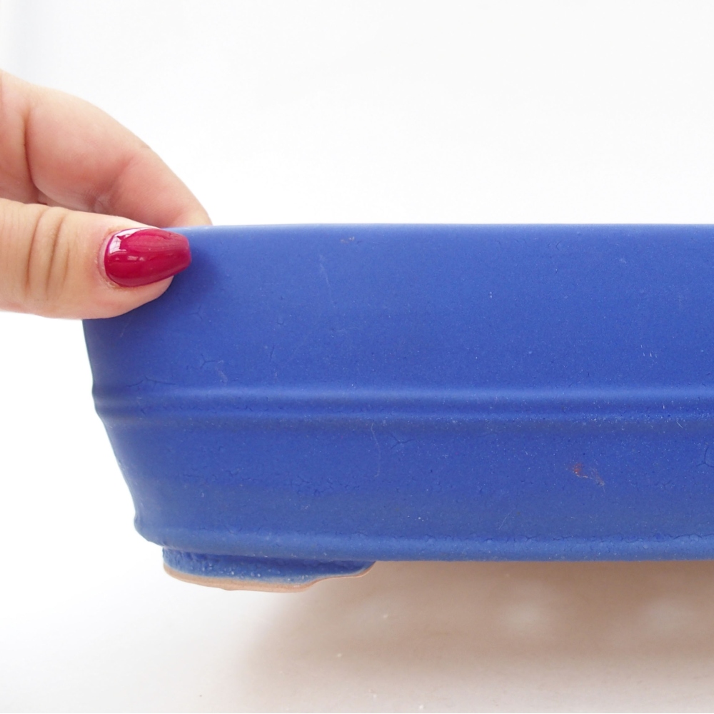 Ceramic bonsai bowl 24 x 19 x 7,5 cm, color blue