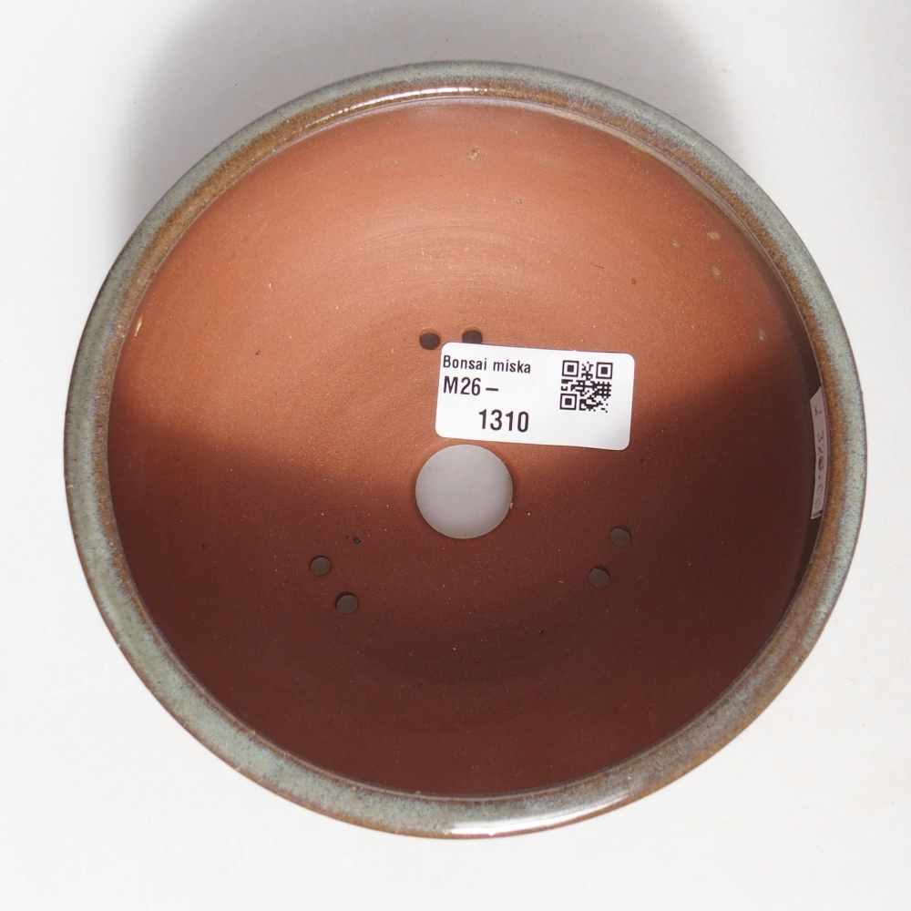 Ceramic bonsai bowl 14 x 14 x 6 cm, green
