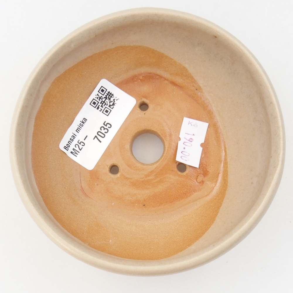 Ceramic bonsai bowl 10 x 10 x 5 cm, colour beige