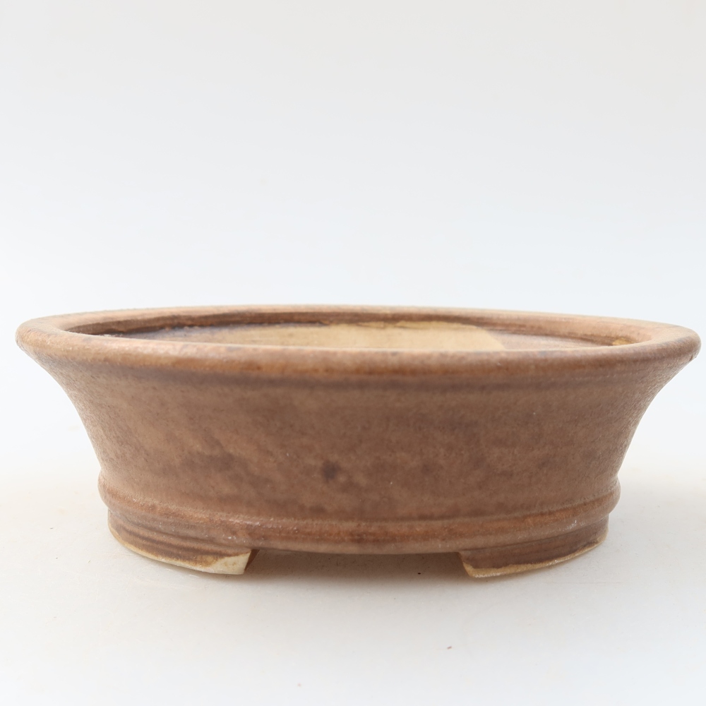 Ceramic bonsai pot, 13 x 11.5 x 4 cm, pink