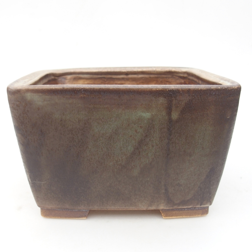 Ceramic bonsai bowl 16 x 16 x 10 cm, green