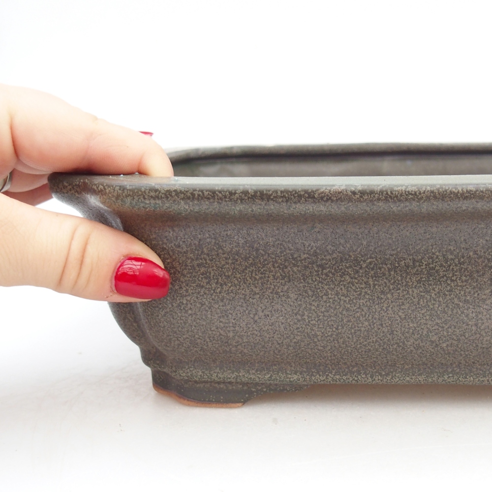 Ceramic bonsai bowl 27,5 x 22 x 7 cm, grey