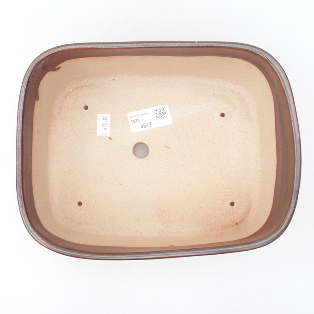 Ceramic bonsai bowl 23 x 18 x 7,5 cm, color brown