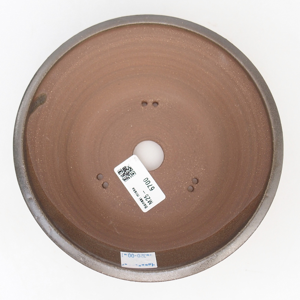 Ceramic bonsai bowl 17,5 x 17,5 x 6 cm, metal colour