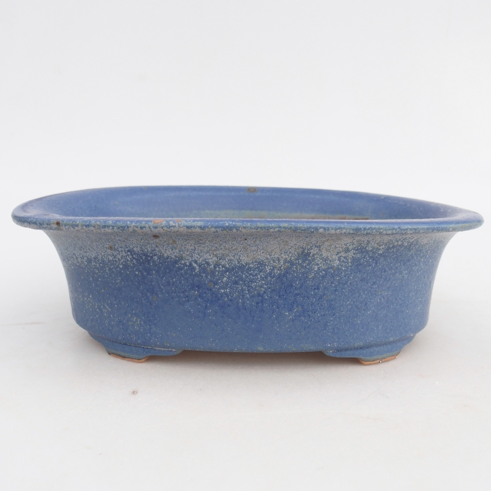 Ceramic bonsai bowl 22,5 x 18,5 x 7 cm, colour blue