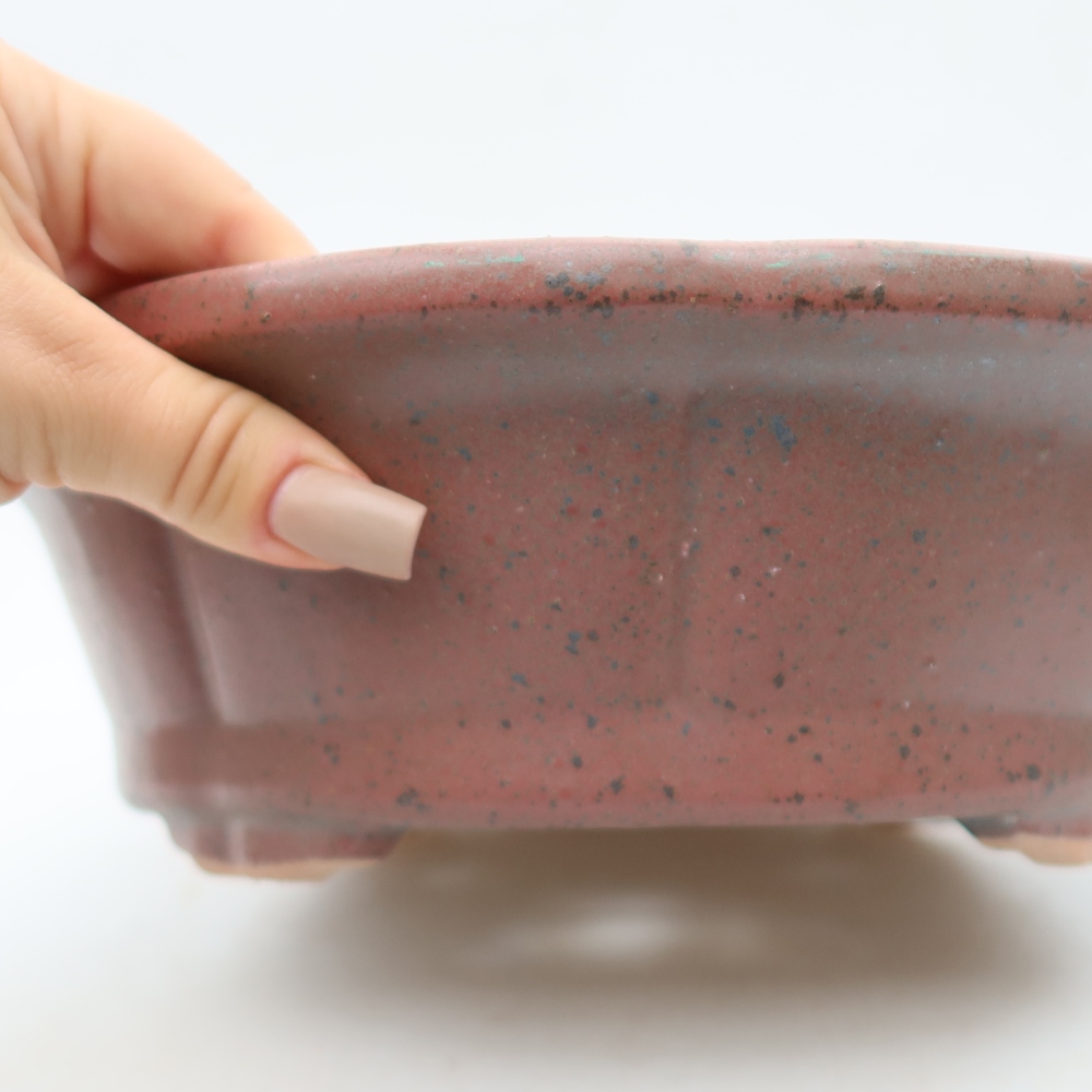 Ceramic bonsai bowl 26,5 x 26,5 x 8,5 cm, pink