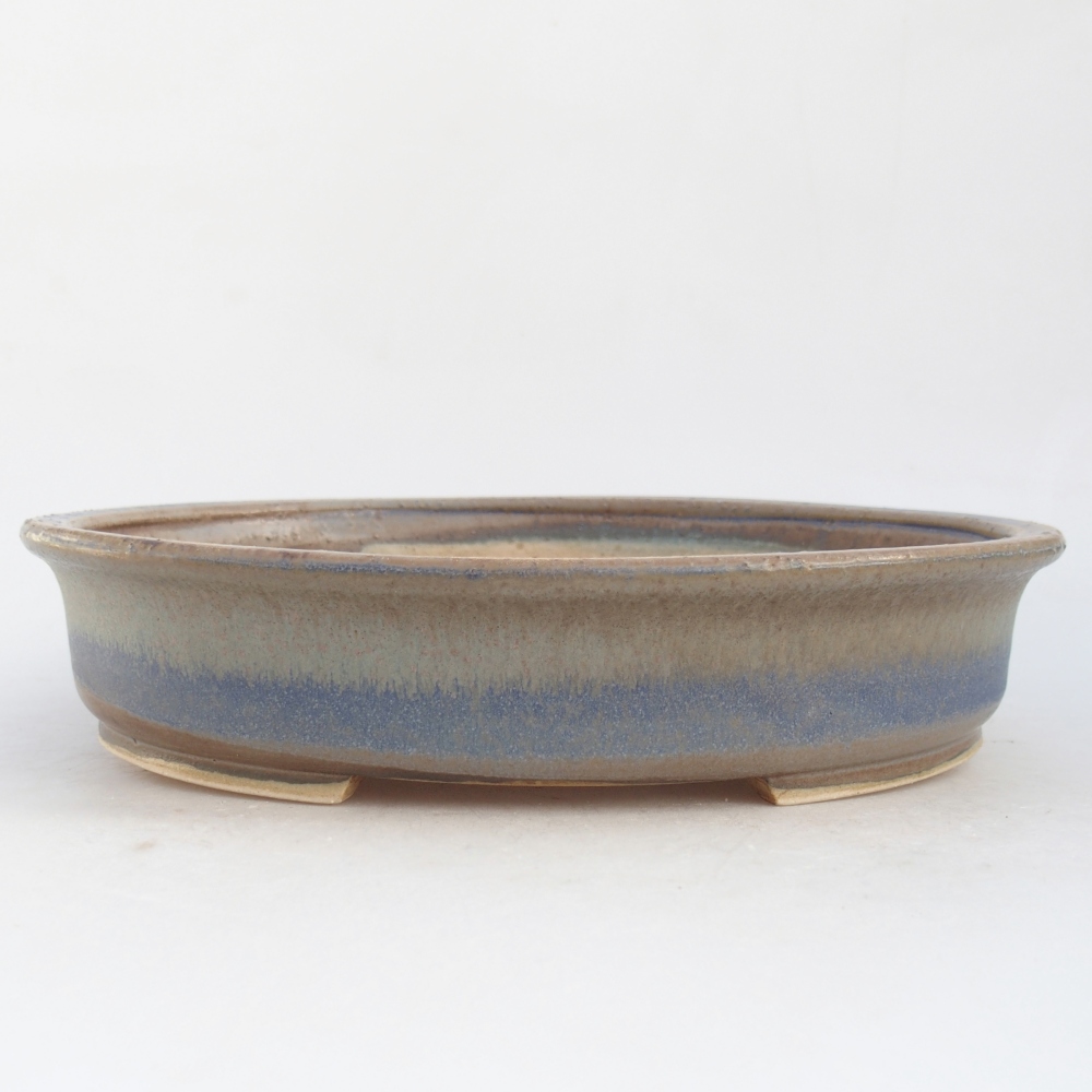 Ceramic bonsai bowl 24 x 21 x 5 cm, colour blue