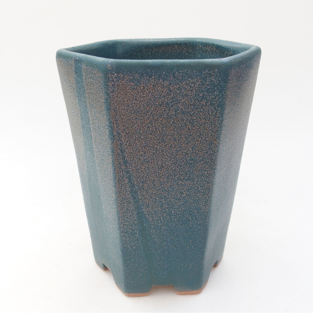 Ceramic bonsai bowl 13 x 11,5 x 17 cm, color blue