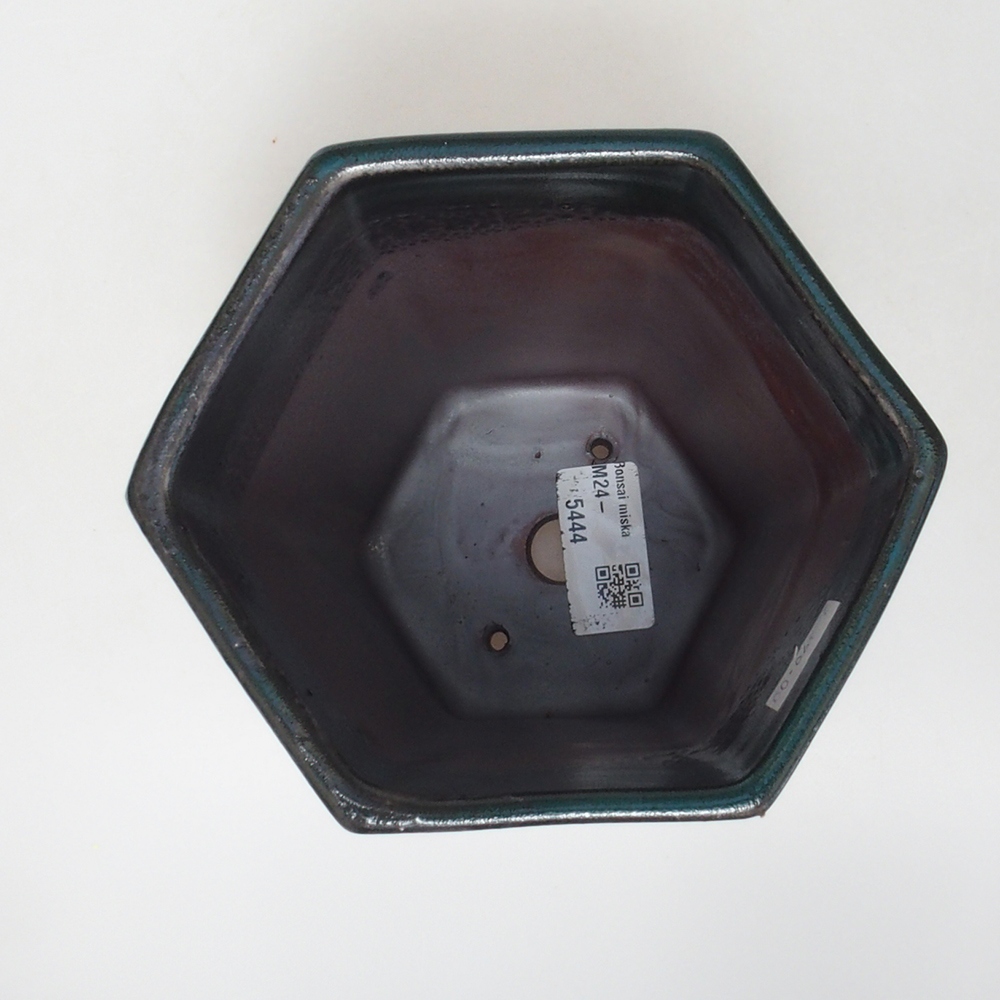 Ceramic bonsai bowl 13 x 12 x 16,5 cm, color green