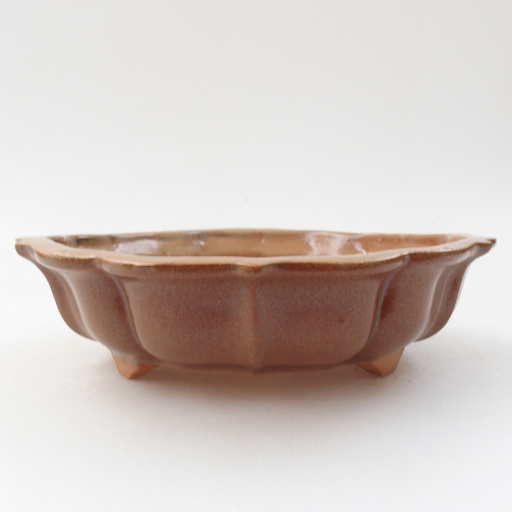 Ceramic bonsai bowl 18 x 18 x 5 cm, color brown