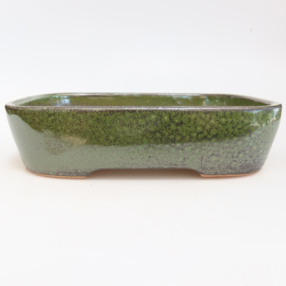 Ceramic bonsai bowl 23 x 18 x 5,5 cm, green