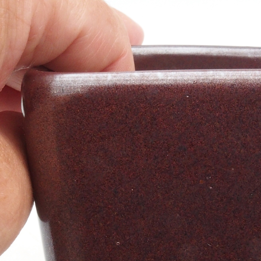 Ceramic bonsai bowl 8 x 8 x 10 cm, color brown
