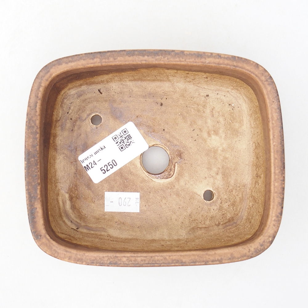 Ceramic bonsai bowl 14,5 x 11,5 x 4 cm, color brown