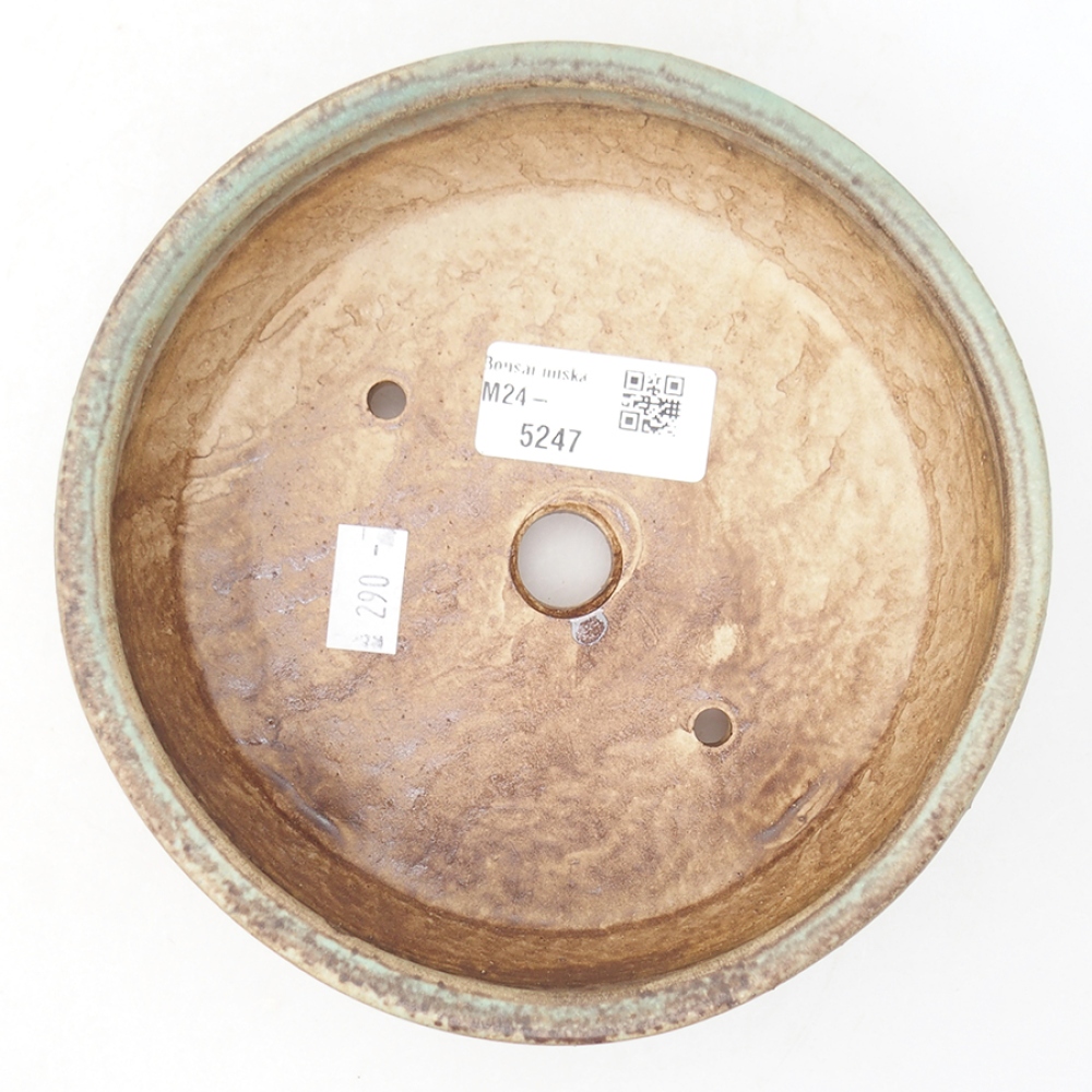 Ceramic bonsai bowl 15 x 15 x 5 cm, color green