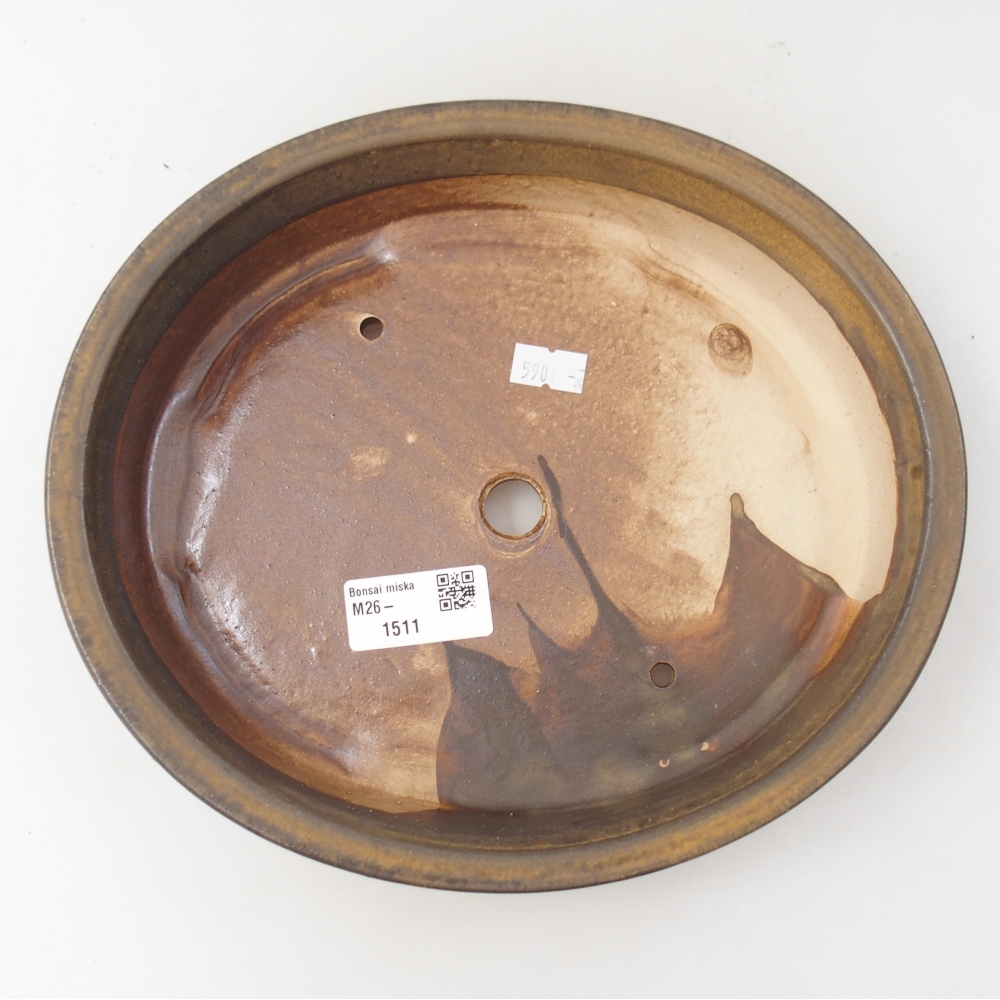 Ceramic bonsai bowl 24 x 21 x 5 cm, brown
