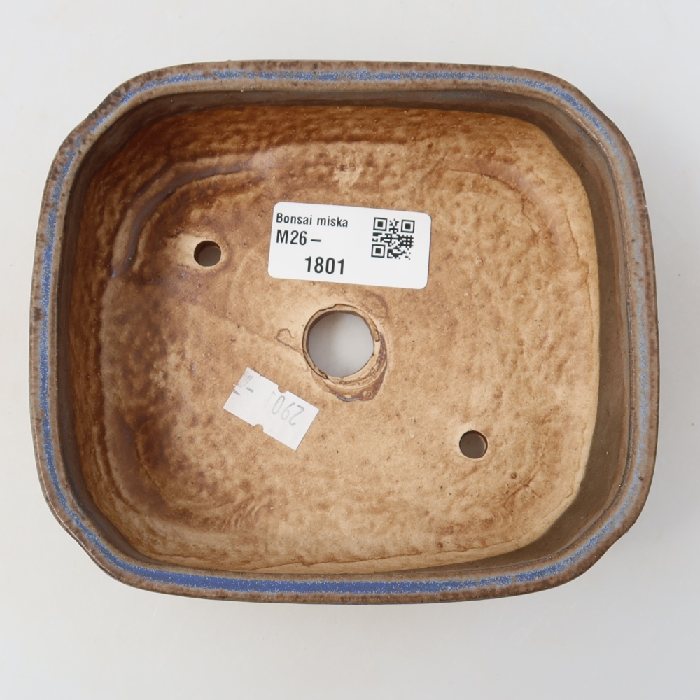 Ceramic bonsai pot, 14 x 12 x 4 cm, blue