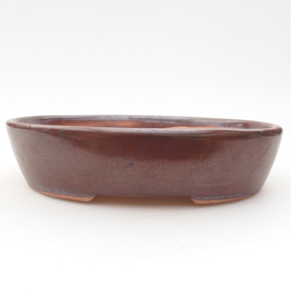 Ceramic bonsai bowl 17 x 14 x 4 cm, brown