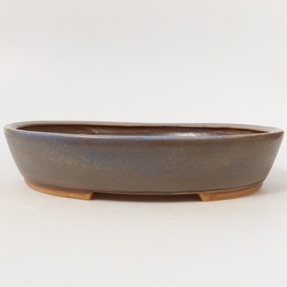 Ceramic bonsai bowl 22,5 x 20 x 4,5 cm, colour blue