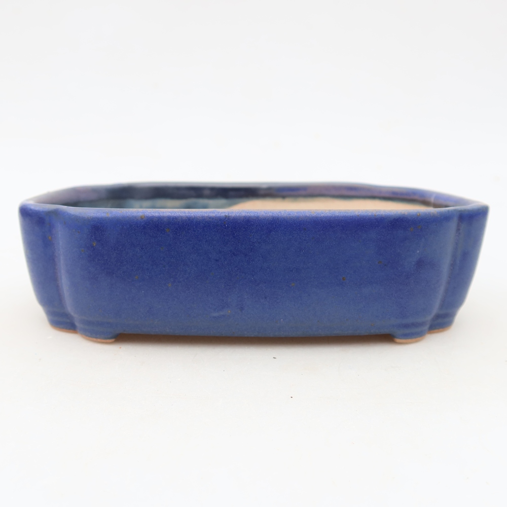 Ceramic bonsai bowl 16 x 11,5 x 4 cm, colour blue