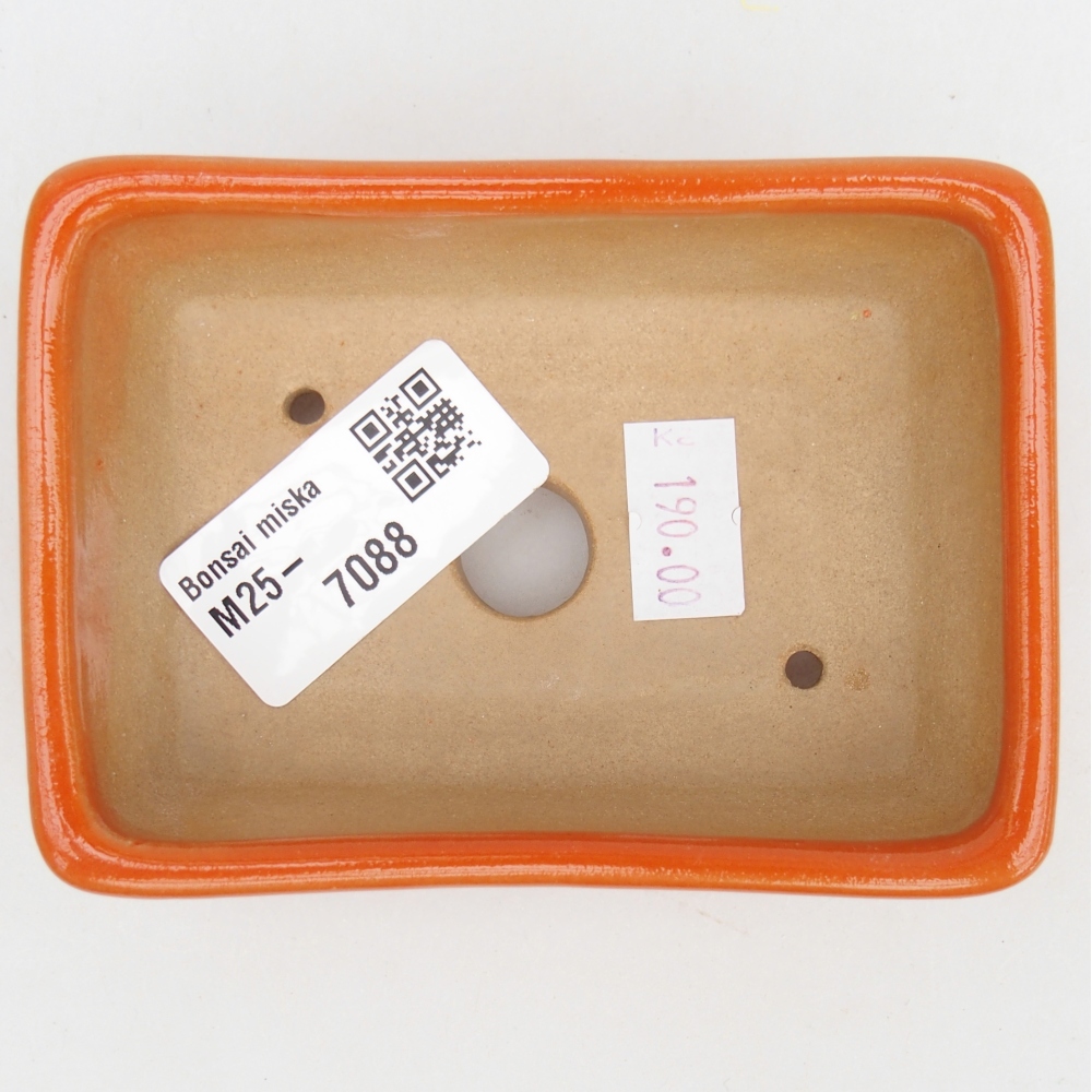 Ceramic bonsai bowl 10 x 7 x 3 cm, orange