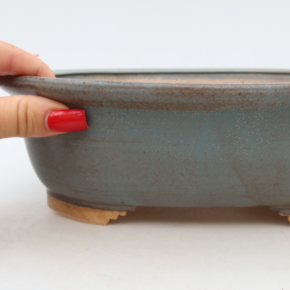 Ceramic Bonsai Pot, 25 x 21 x 8 cm, Blue