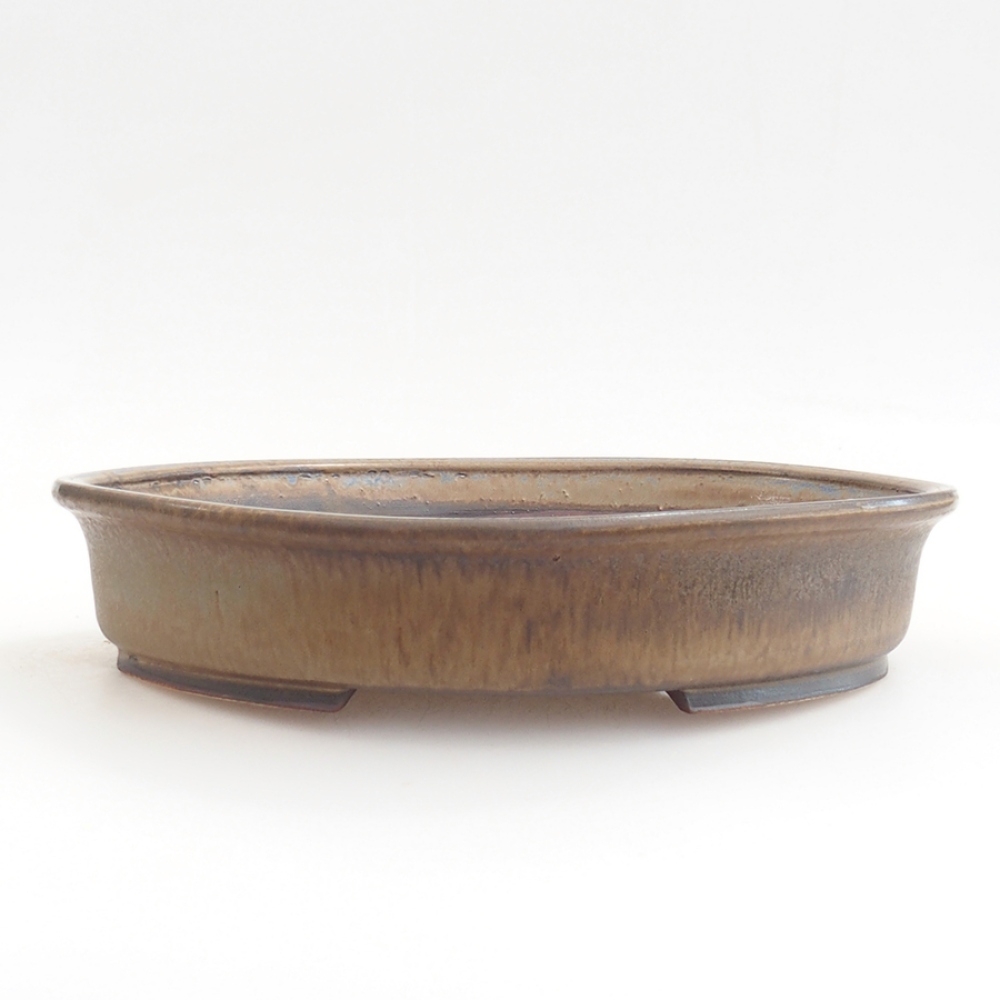 Ceramic bonsai bowl 23 x 19,5 x 4,5 cm, brown