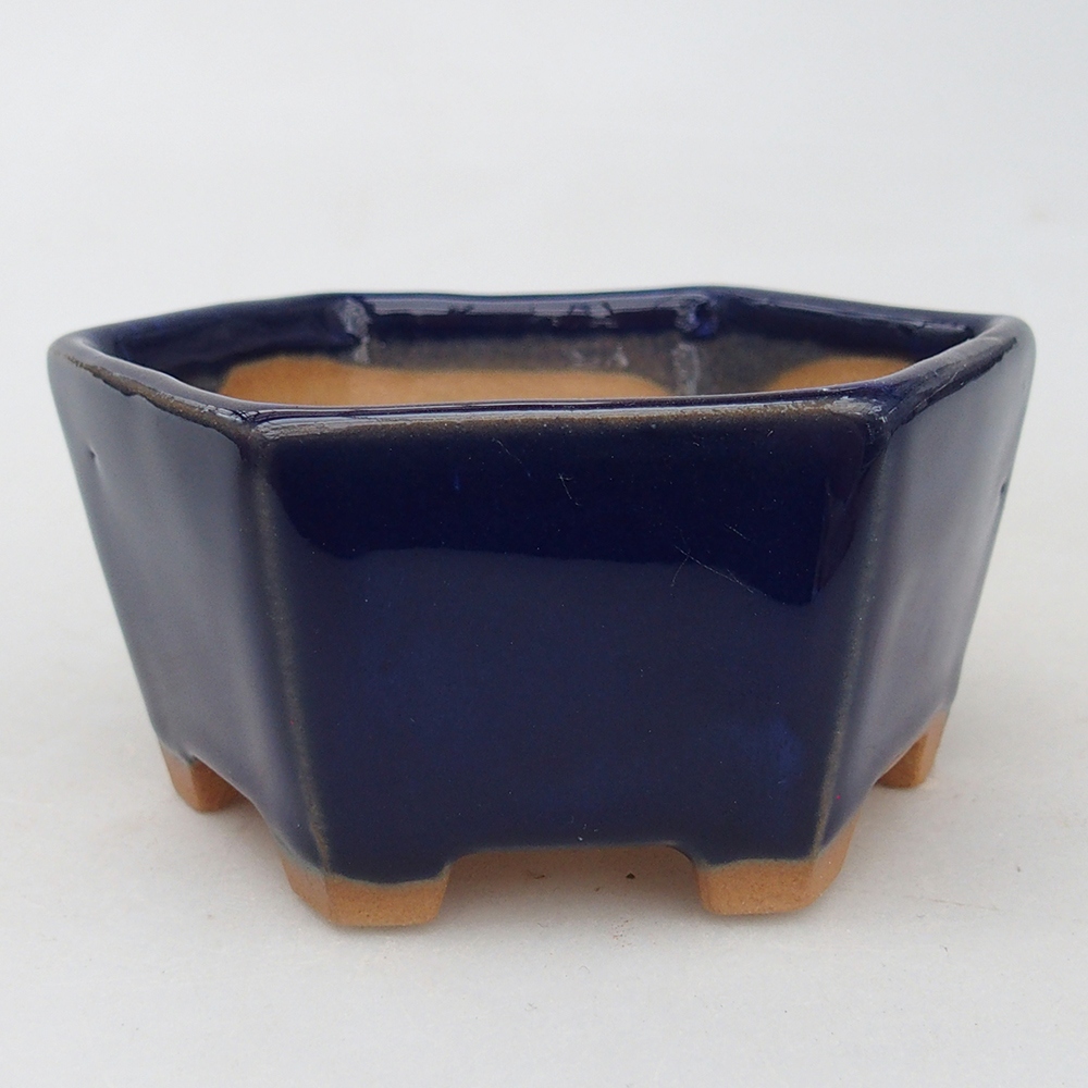 Ceramic bonsai bowl 10,5 x 9,5 x 5 cm, colour blue