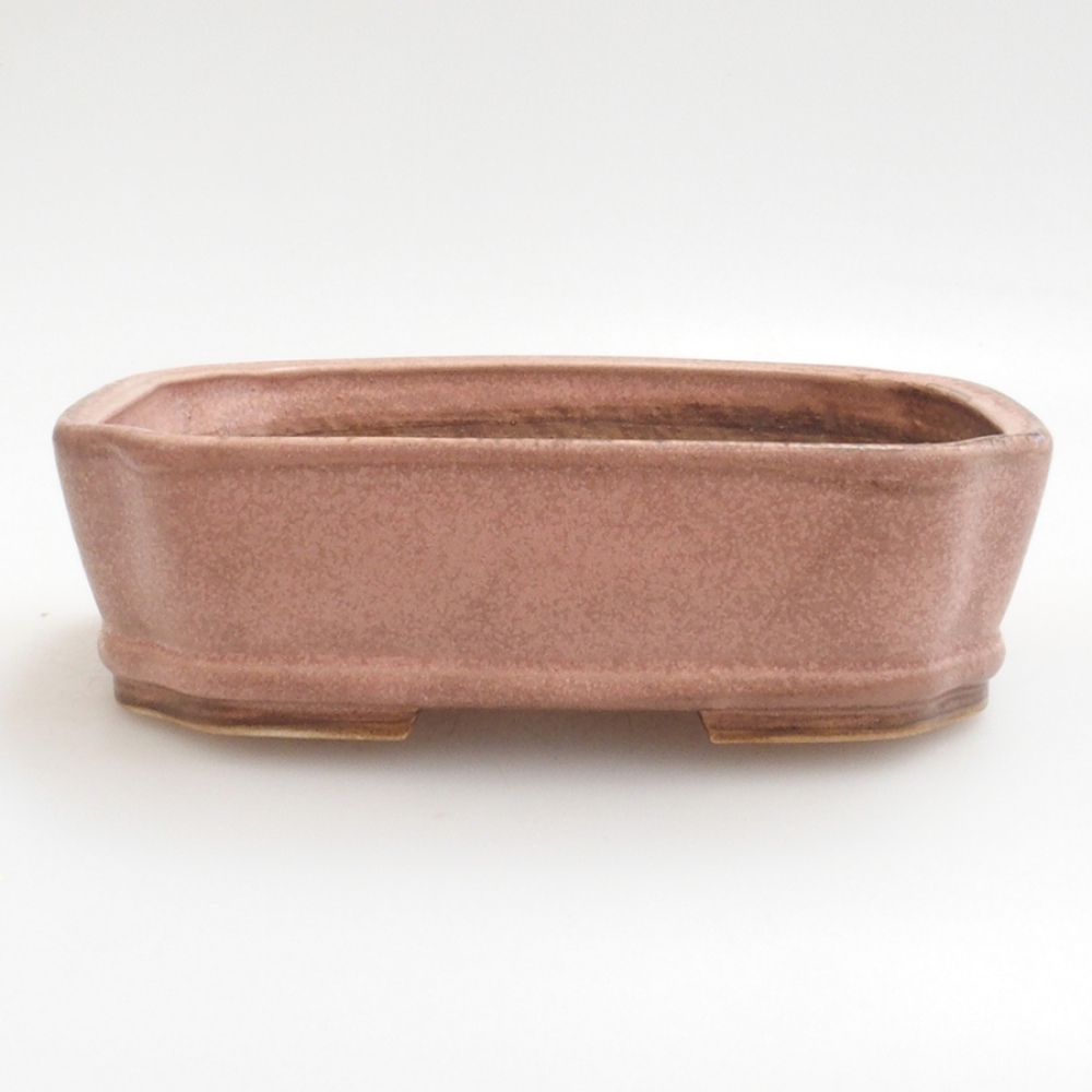 Ceramic bonsai bowl 17 x 14 x 4,5 cm, color pink