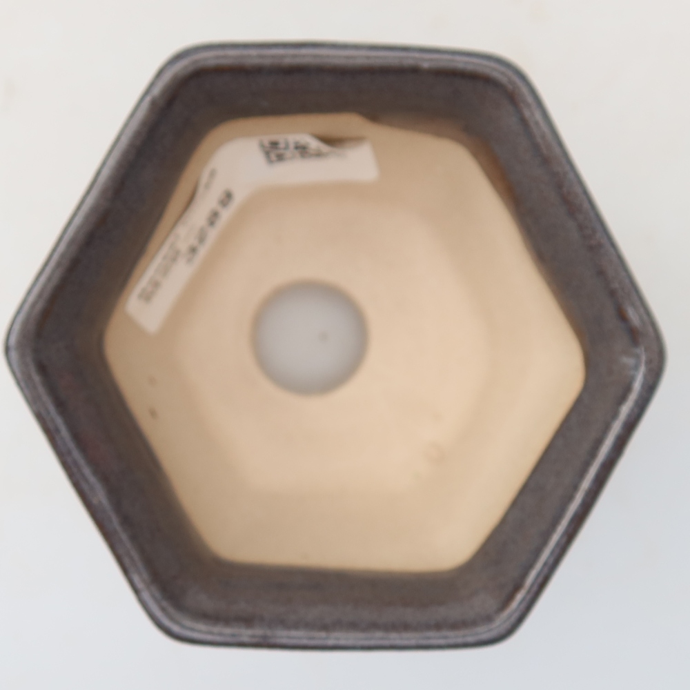 Ceramic bonsai pot, 7 x 6.5 x 5 cm, gray