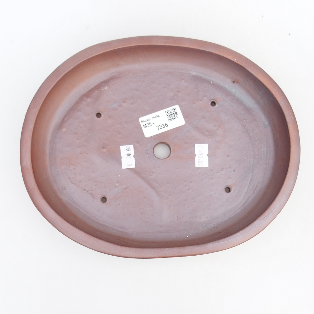 Ceramic bonsai bowl 24 x 20 x 4 cm, metal colour