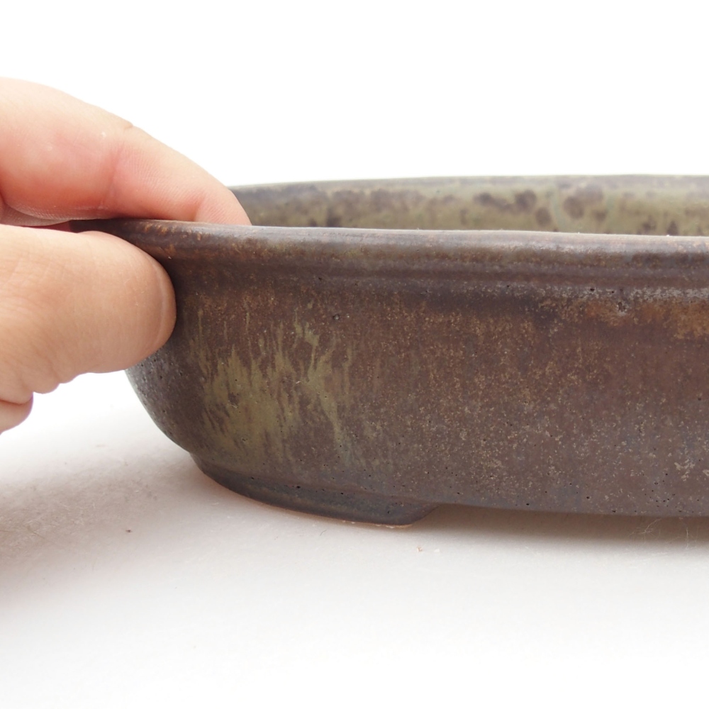 Ceramic bonsai bowl 22 x 17 x 5 cm, color brown