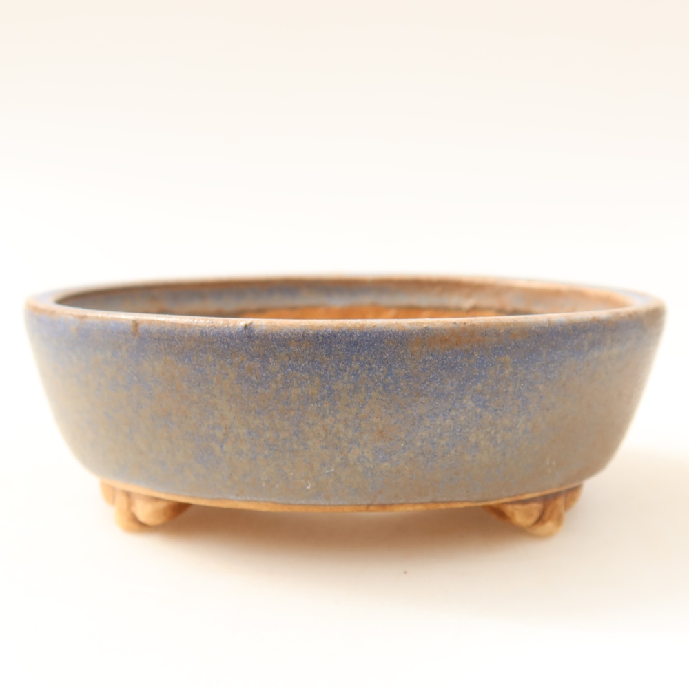 Ceramic bonsai pot, 12 x 10.5 x 4 cm, blue