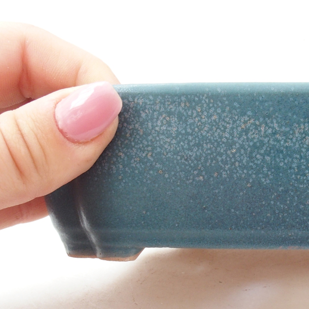 Ceramic bonsai bowl 15 x 11,5 x 4,5 cm, color blue