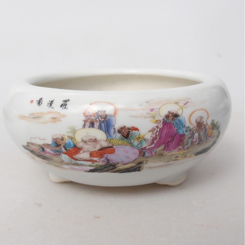 Ceramic bonsai bowl 10 x 10 x 5 cm, colour white