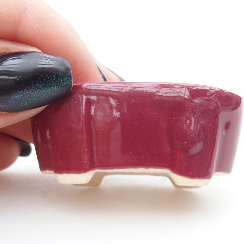 Mini bonsai bowl 4,5 x 2,5 x 2 cm, colour burgundy