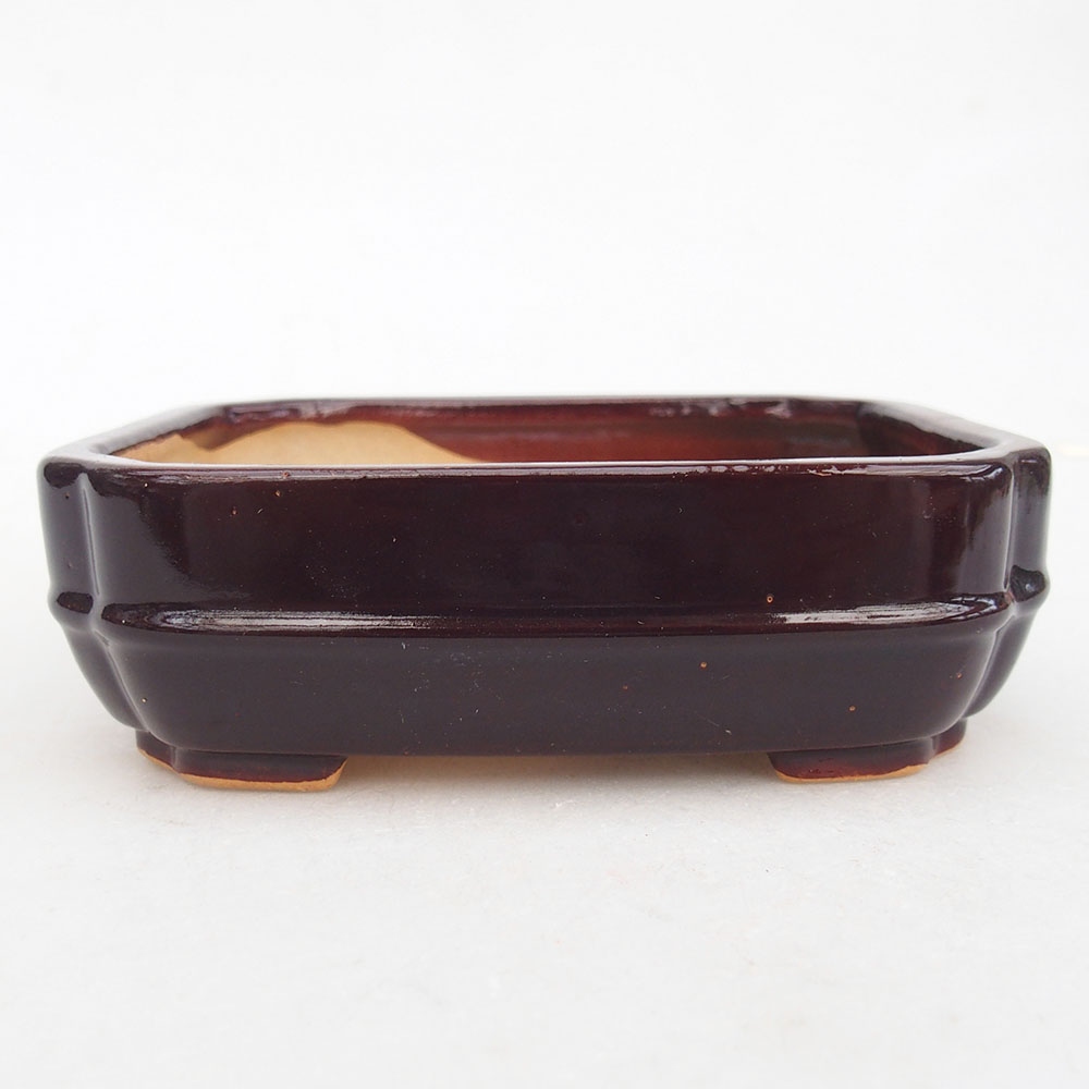 Ceramic bonsai bowl 12 x 10,5 x 4 cm, brown