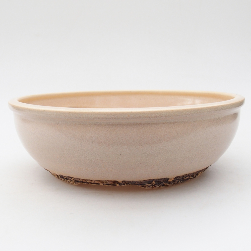 Ceramic bonsai bowl 20,5 x 20,5 x 6,5 cm, colour beige
