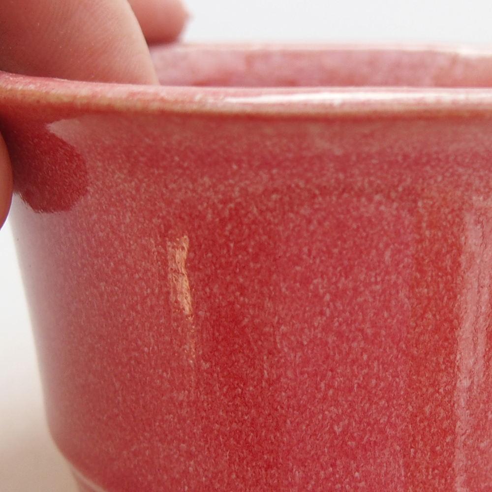 Ceramic bonsai bowl 9 x 9 x 5 cm, colour red