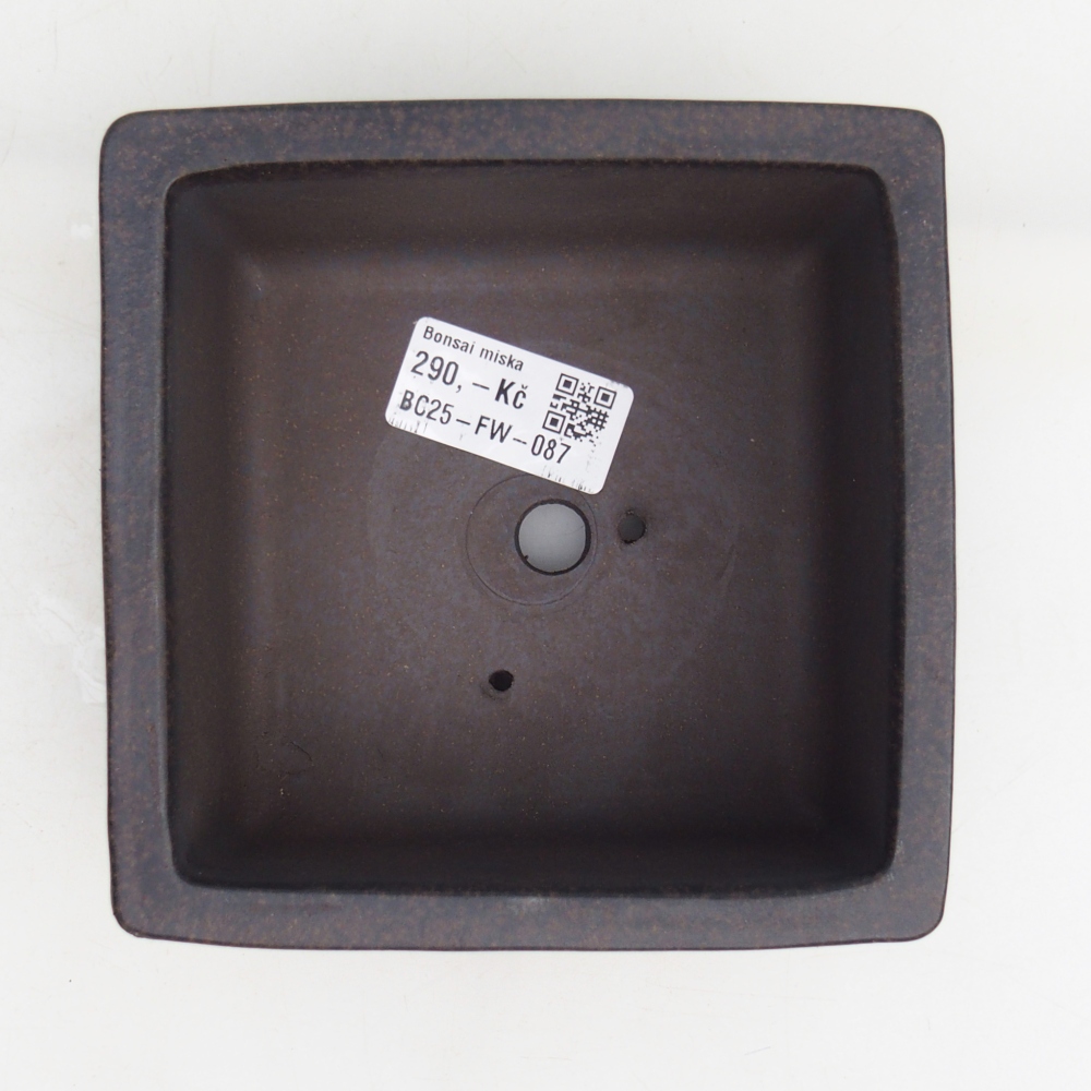 Ceramic bonsai bowl 12,5 x 12,5 x 6,5 cm, colour brownish ochre