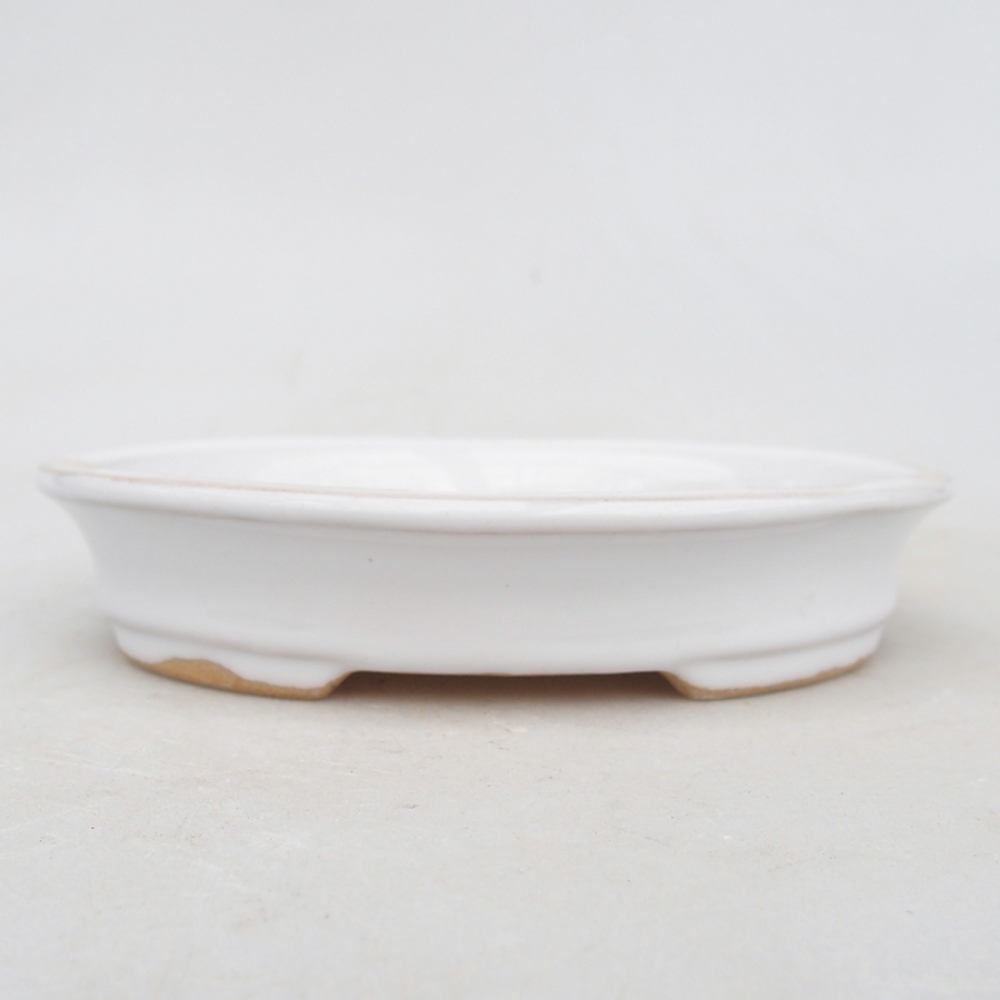 Ceramic bonsai bowl 13 x 11 x 2,5 cm, color white
