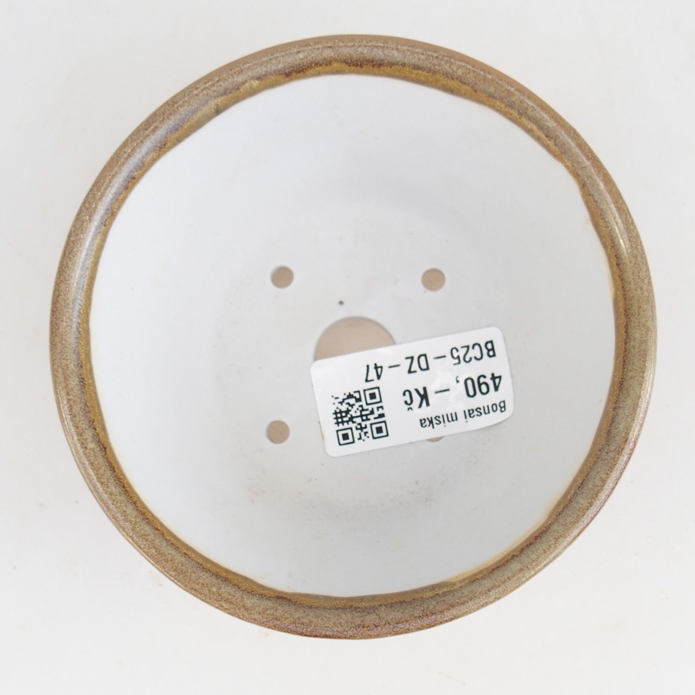 Ceramic bonsai bowl 10,5 x 10,5 x 5 cm, brown