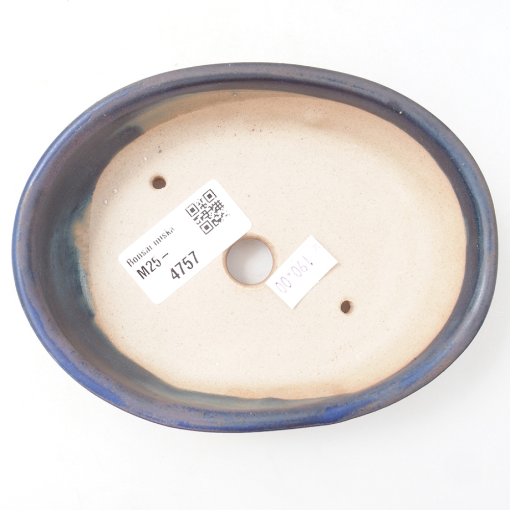 Ceramic bonsai bowl 13,5 x 10,5 x 3,5 cm, color blue