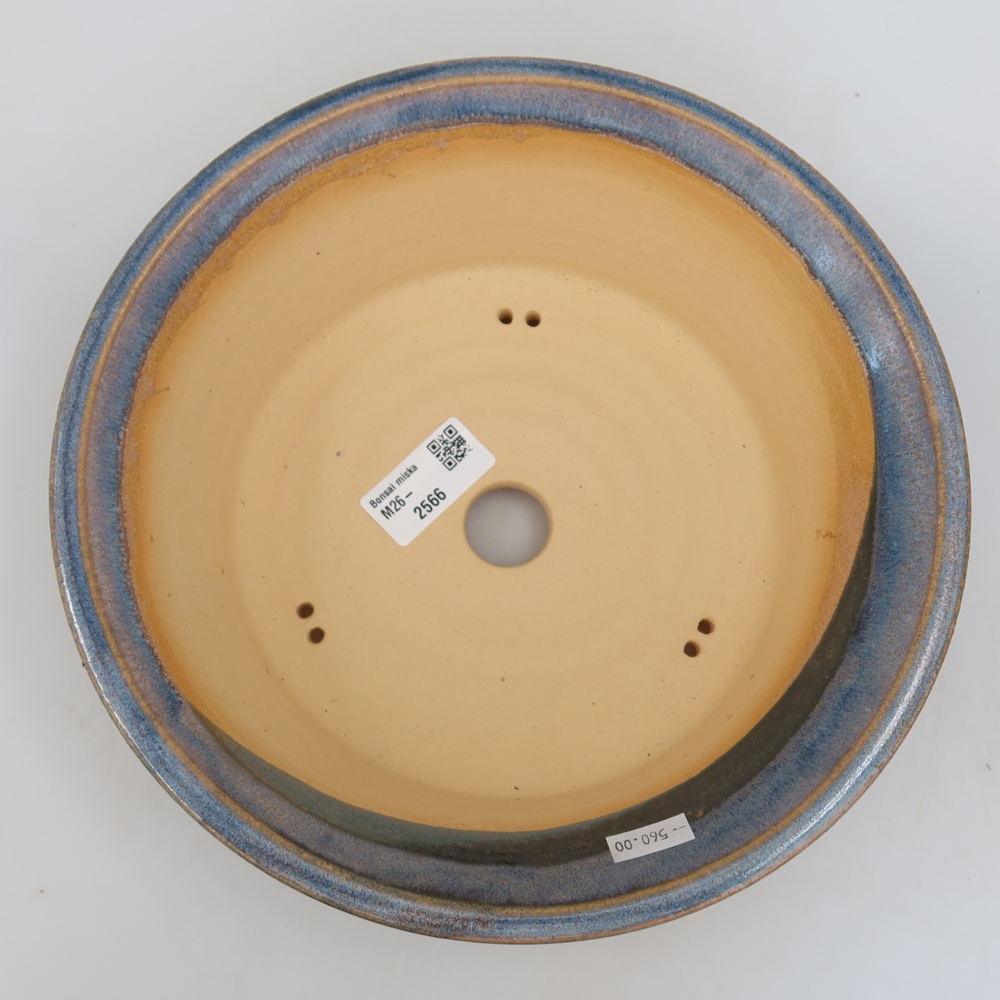 Ceramic bonsai bowl 24,5 x 24,5 x 7 cm, colour blue