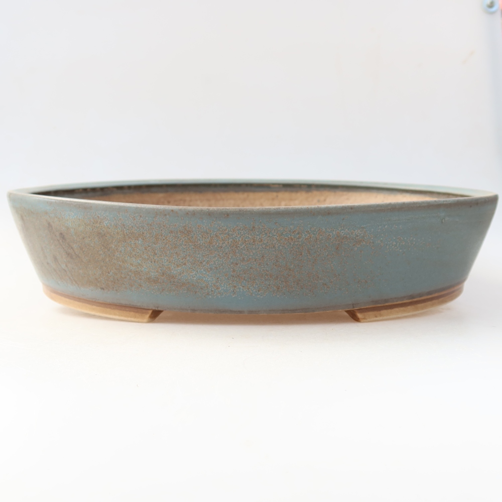 Ceramic bonsai pot, 32 x 27.5 x 6.5 cm, blue