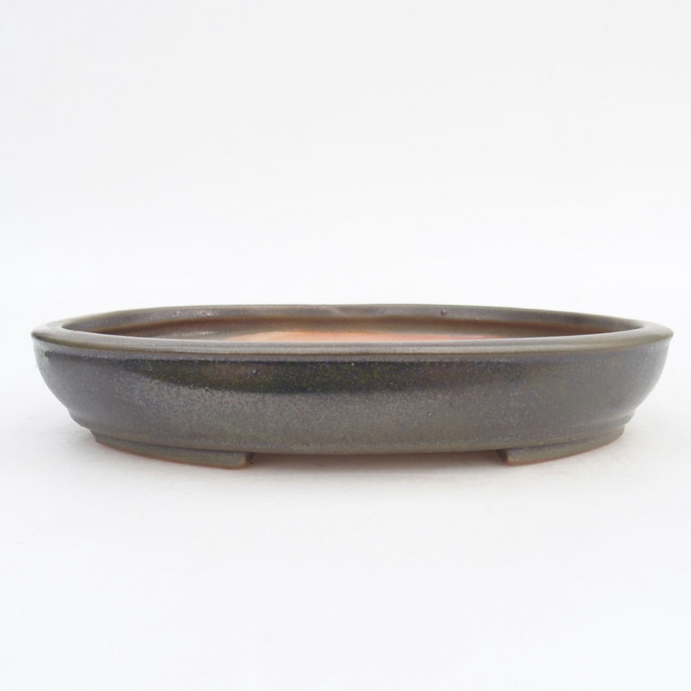 Ceramic bonsai bowl 24 x 20 x 4 cm, green